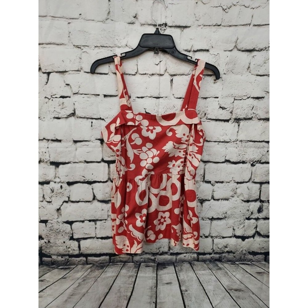 Vintage Girls From Savoy,  Womens Sleeveless Blouse, Red & White, Size 12